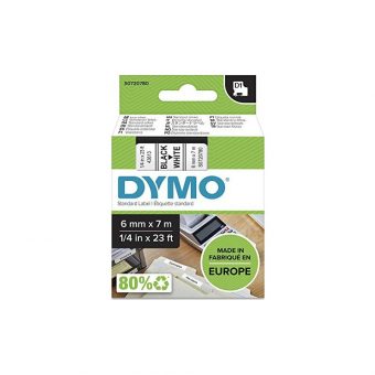 Dymo D1 43613 Standard Tape 6mmx7m Black on White S0720780