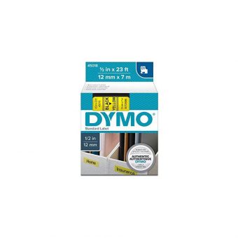 Dymo D1 45018 Standard Tape 12mmx7m Black on Yellow S0720580