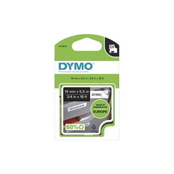 Dymo D1 16960 Polyester Tape 19mmx5.5 Black On White S0718070
