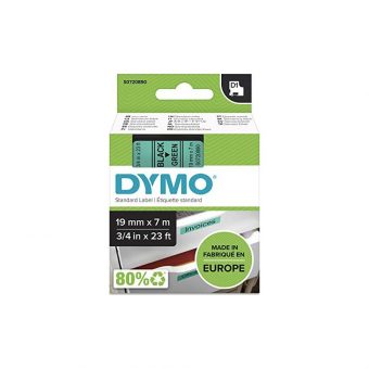 Dymo D1 45809 Standard Tape 19mmx7m Black On Green S0720890