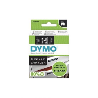 Dymo D1 45811 Standard Tape 19mmx7m White On Black S0720910