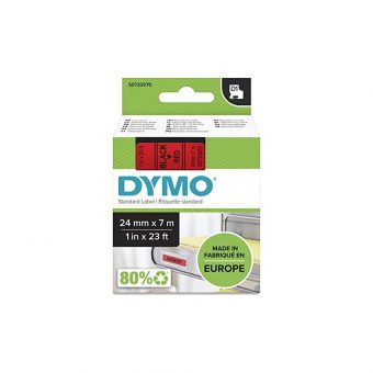 Dymo D1 53717 Standard Tape 24mmx7m Black On Red S0720970