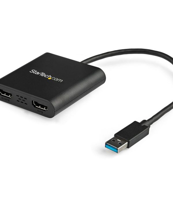 StarTech USB 3.0 Male to Dual HDMI Female Adapter 0.25m Black USB32HD2