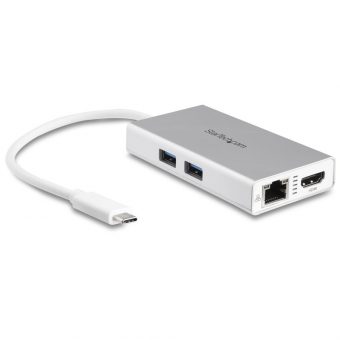 StarTech USB-C Travel Docking Station Silver/White DKT30CHPDW