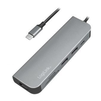 LogiLink USB-C 3.0 Hub With Card Reader Silver UA0343
