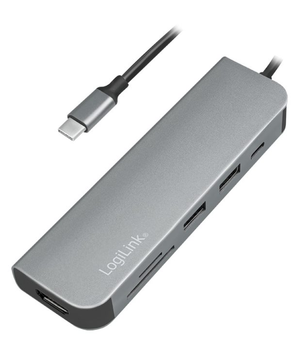 LogiLink USB-C 3.0 Hub With Card Reader Silver UA0343