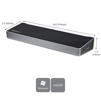 StarTech USB 3.0 Triple Monitor Docking Station Black USB3DOCKH2DP - Image 2
