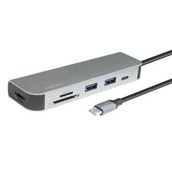LogiLink USB-C 3.0 Hub With Card Reader Silver UA0343 - Image 2