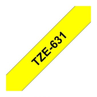Brother Labelling Tape Cassette Black on Yellow 12mmx8m TZe-631 - Image 3