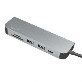LogiLink USB-C 3.0 Hub With Card Reader Silver UA0343 - Image 3