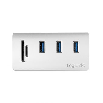 LogiLink USB 3.0 Hub With Card-Reader Silver CR0045 - Image 3