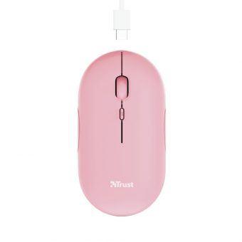 Trust Puck Rechargeable Bluetooth Wireless Mouse Pink 24125 - Image 3