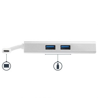 StarTech USB-C Travel Docking Station Silver/White DKT30CHPDW - Image 4