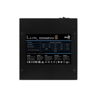 AeroCool Lux 550W 120mm Non-Modular 80+ Bronze AEROLUX-550-80BRONZE - Image 4