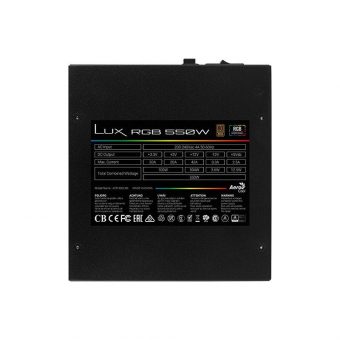 AeroCool LUX 550W 12cm RGB Non-Modular 80+ Bronze AEROPGSLUXRGB-550 - Image 4