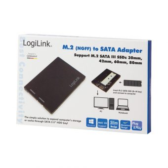 LogiLink M.2 Sata To 2.5" SATA III 22-Pin Bridge Black AD0019 - Image 5