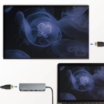 LogiLink USB-C 3.0 Hub With Card Reader Silver UA0343 - Image 7