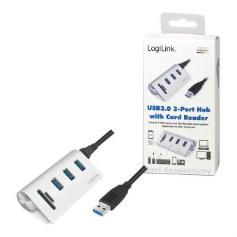 LogiLink USB 3.0 Hub With Card-Reader Silver CR0045 - Image 9