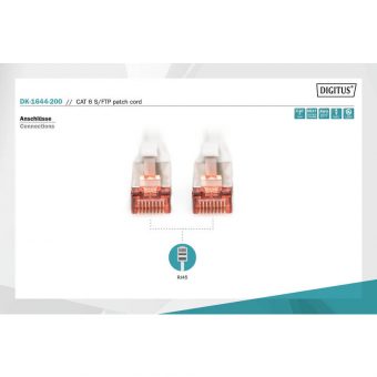 Digitus Patch Cable Cat6 S/FTP 20m Grey DK-1644-200 - Image 3