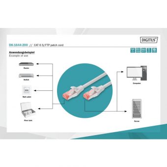 Digitus Patch Cable Cat6 S/FTP 20m Grey DK-1644-200 - Image 4