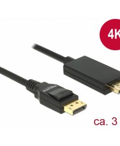 Delock Cable HDMI male to DisplayPort 1.2a male 3m Black 85318