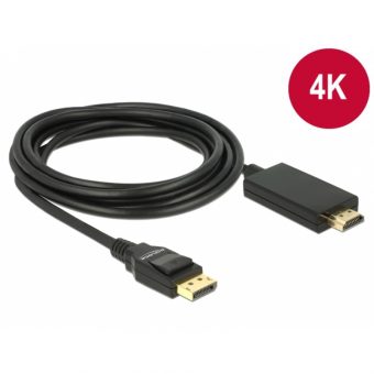 Delock Cable HDMI male to DisplayPort 1.2a male 3m Black 85318 - Image 2