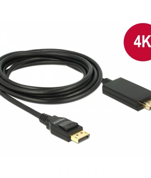 Delock Cable HDMI male to DisplayPort 1.2a male 3m Black 85318_1