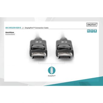 Digitus Cable DisplayPort 1.2 M/M 2m Black AK-340100-020-S - Image 3