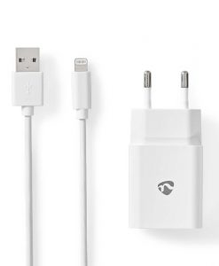 Nedis Wall Charger USB-A + Lightning 8-Pin Cable White WCHAL242AWT