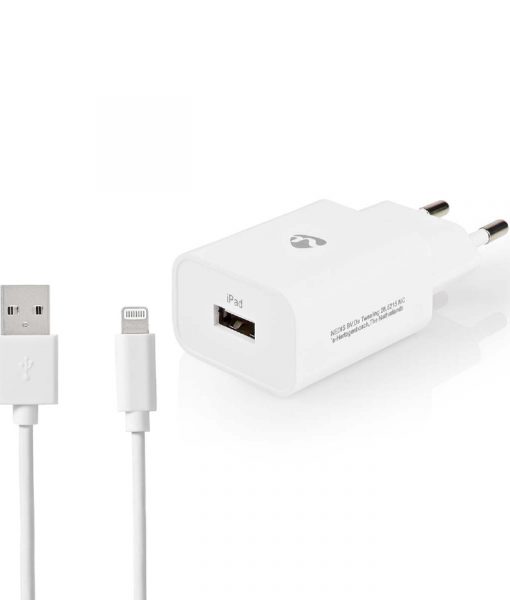 Nedis Wall Charger USB-A + Lightning 8-Pin Cable White WCHAL242AWT_2