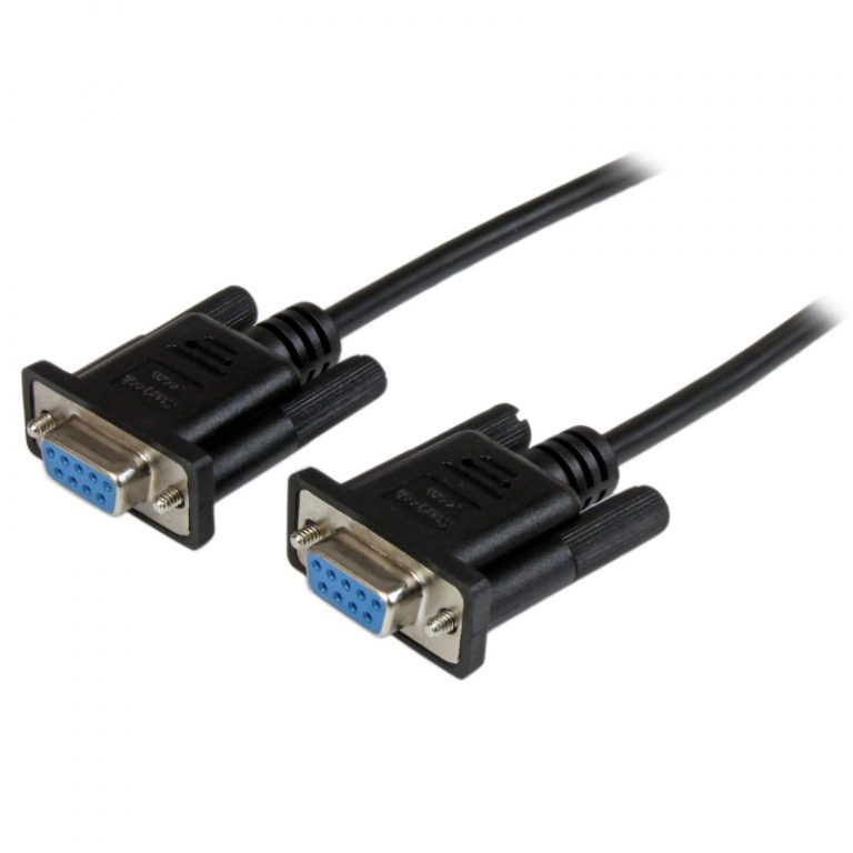 StarTech DB9 RS232 Serial Null Modem Cable FF 1m Black SCNM9FF1MBK