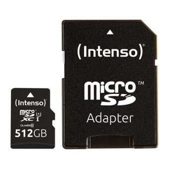 Intenso R45 MicroSDXC Premium 512GB UHS-I U1 Class 10 + Adapter 3423493