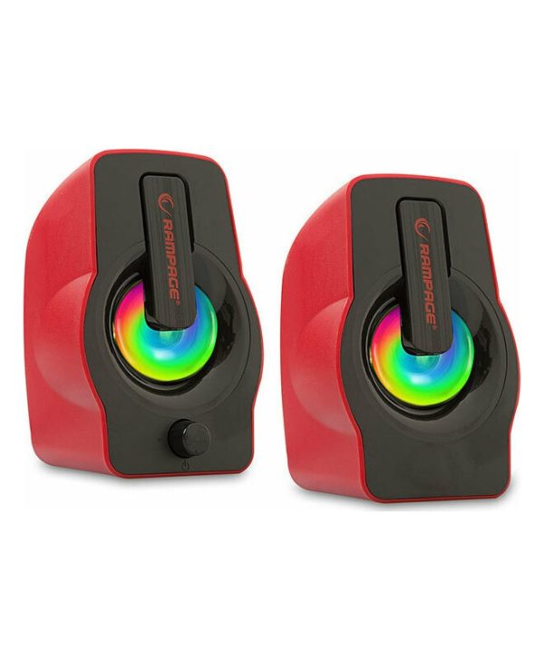 Rampage RMS-G7 Falsetto 2.0 Red LED 6W Usb Powered Black/Red 30257