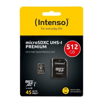 Intenso R45 MicroSDXC Premium 512GB UHS-I U1 Class 10 + Adapter 3423493 - Image 2