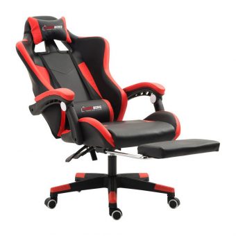 Herzberg Gaming Chair με Υποπόδιο Red/Black HG-8080RED - Image 2