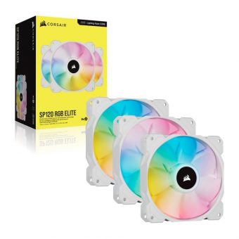 Corsair iCUE SP120 RGB Elite Performance 120mm (3-Pack) White CO-9050137-WW - Image 3