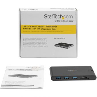 StarTech 8-in-1 USB-C Portable Mini Docking Station Black DKT30CHVSCPD - Image 3