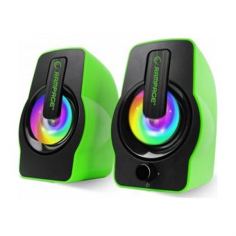 Rampage RMS-G7 Falsetto 2.0 Green LED 6W Usb Powered Black/Green 30259 - Image 3