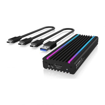 RaidSonic Icy Box IB-1824ML-C31 M.2 NVMe SSD Enclosure USB 3.1 Type-C RGB Black - Image 4