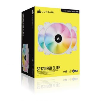 Corsair iCUE SP120 RGB Elite Performance 120mm (3-Pack) White CO-9050137-WW - Image 4