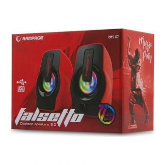 Rampage RMS-G7 Falsetto 2.0 Red LED 6W Usb Powered Black/Red 30257 - Image 4