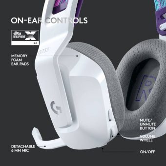 Logitech G733 LightSpeed RGB Wireless Gaming Headset White 981-000883 - Image 4