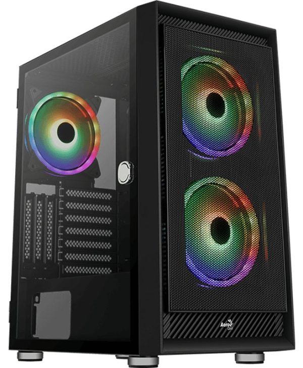 AeroCool Graphite ARGB Midi Tower Tempered Glass Black ACCM-PB24133.11