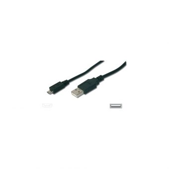 Digitus Connection Cable Micro USB-B Male-USB-A Male 1.80m Black AK-300127-018-S