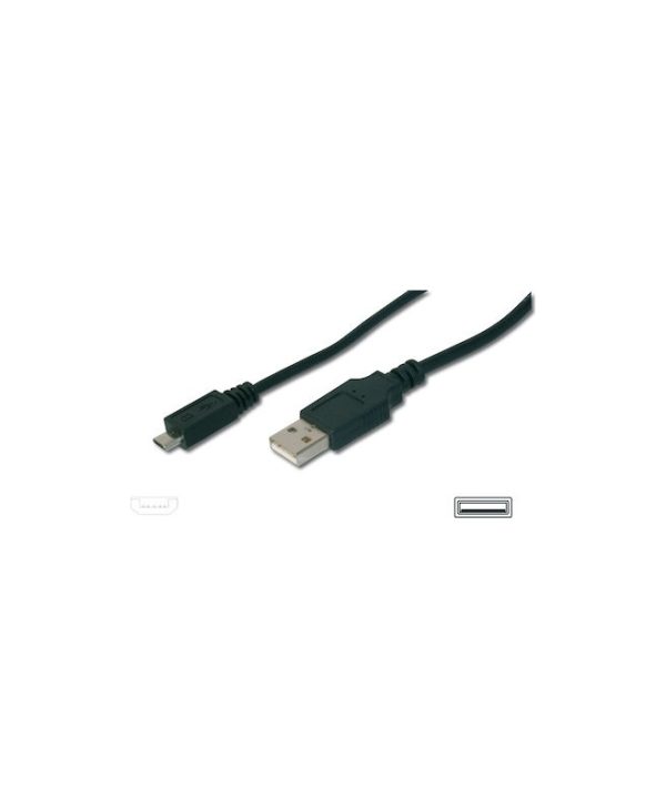 Digitus Connection Cable Micro USB-B Male-USB-A Male 1.80m Black AK-300127-018-S