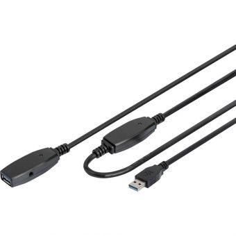 Digitus Extension Cable USB 3.0 Male - USB 3.0 Female 10m Black DA-73105