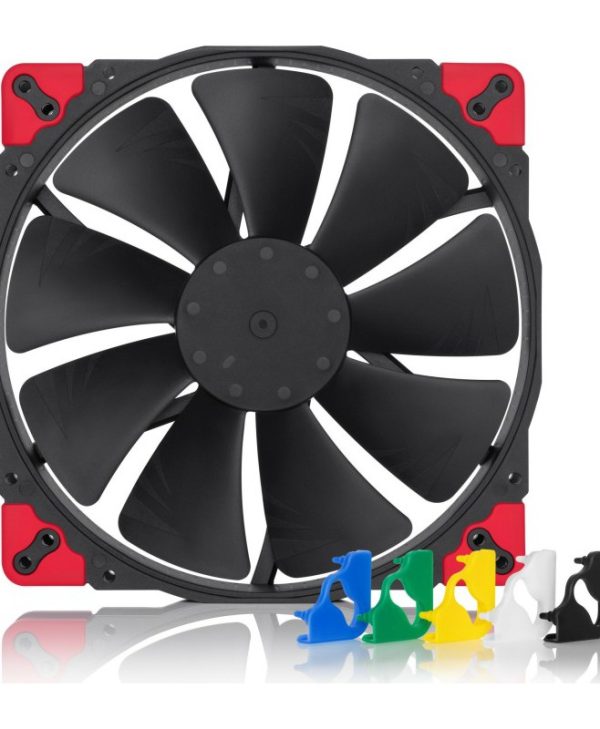 Noctua 20cm Premium Anti-Vibration Colored Pads 4-Pin PWM Fan NF-A20 PWM CH.BK.S