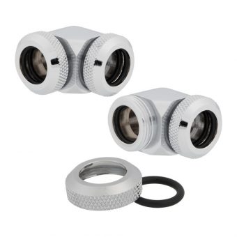 Corsair Hydro X Series XF Hardline OD Fitting 90° 12mm Chrome 2-Pack CX-9052021-WW