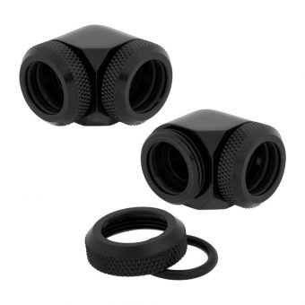 Corsair Hydro X Series XF Hardline OD Fitting 90° 14mm Black 2-Pack CX-9052015-WW