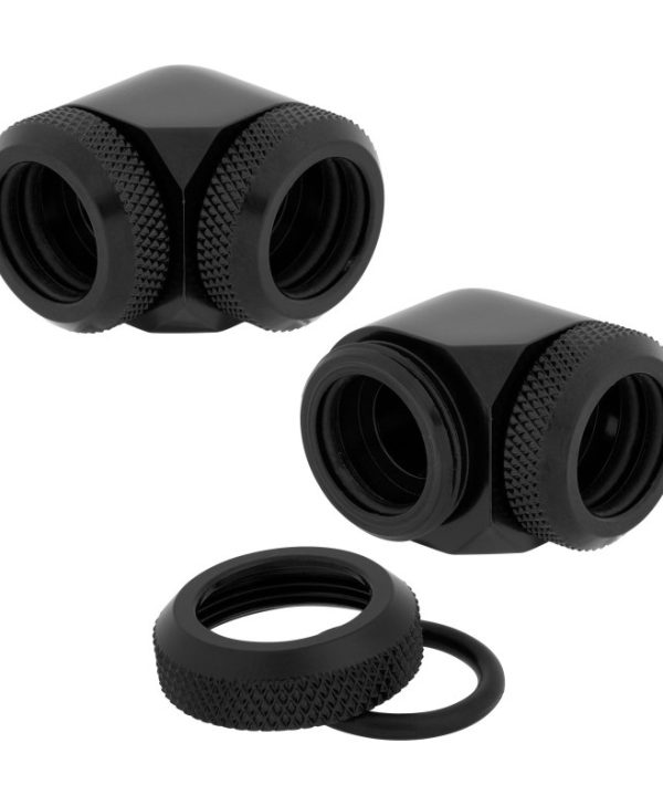 Corsair Hydro X Series XF Hardline OD Fitting 90° 14mm Black 2-Pack CX-9052015-WW